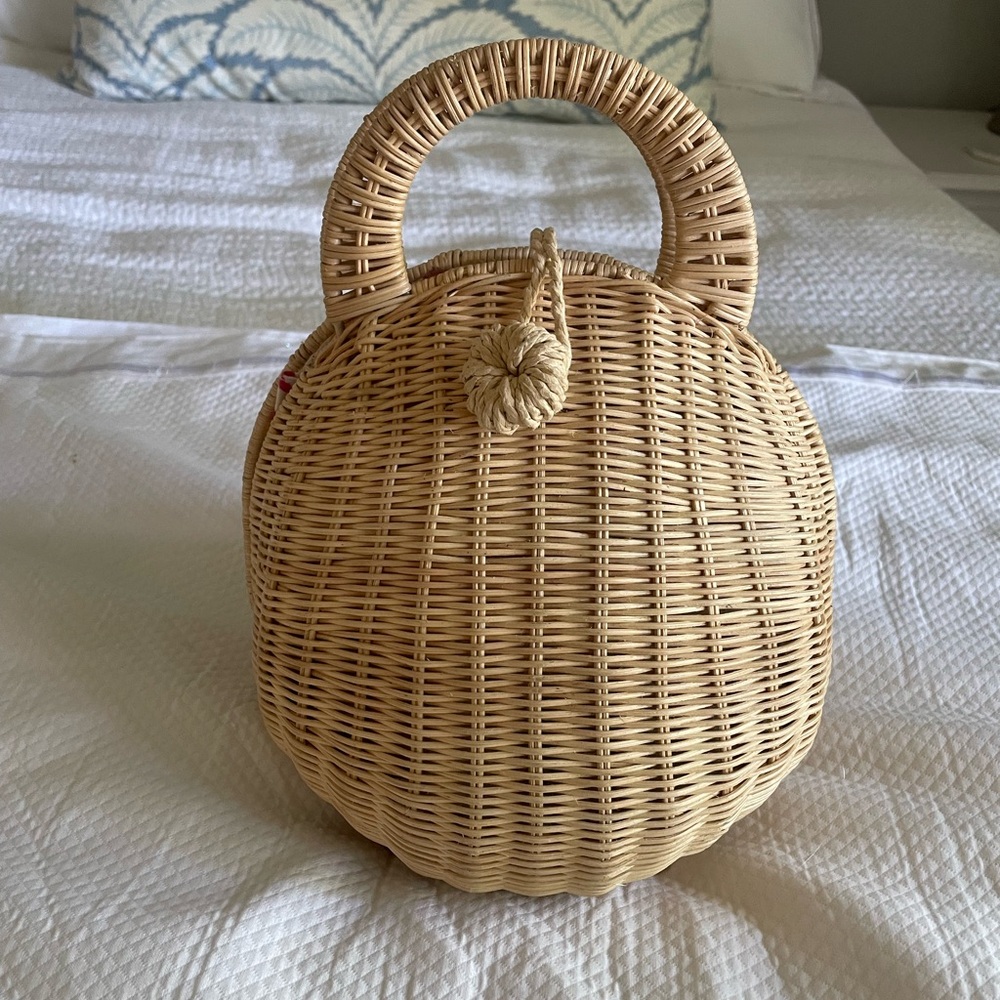 Cult Gaia wicker top handle bag